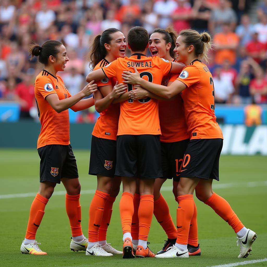 Arizona Jones celebrates a goal with his youth team, showcasing his infectious enthusiasm for the game