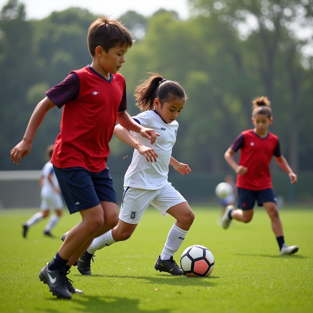  Young football players using Astro 58 in a match