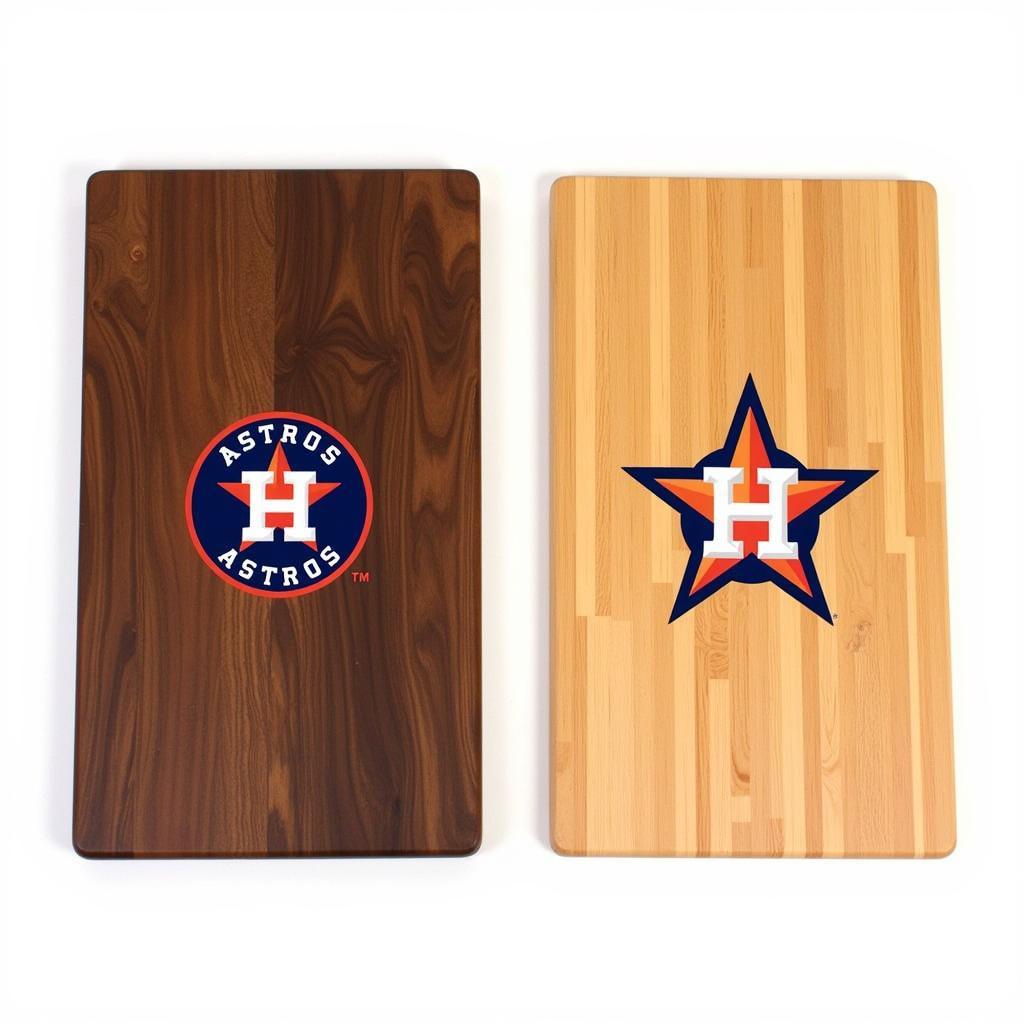 Astros cutting boards in wood and bamboo