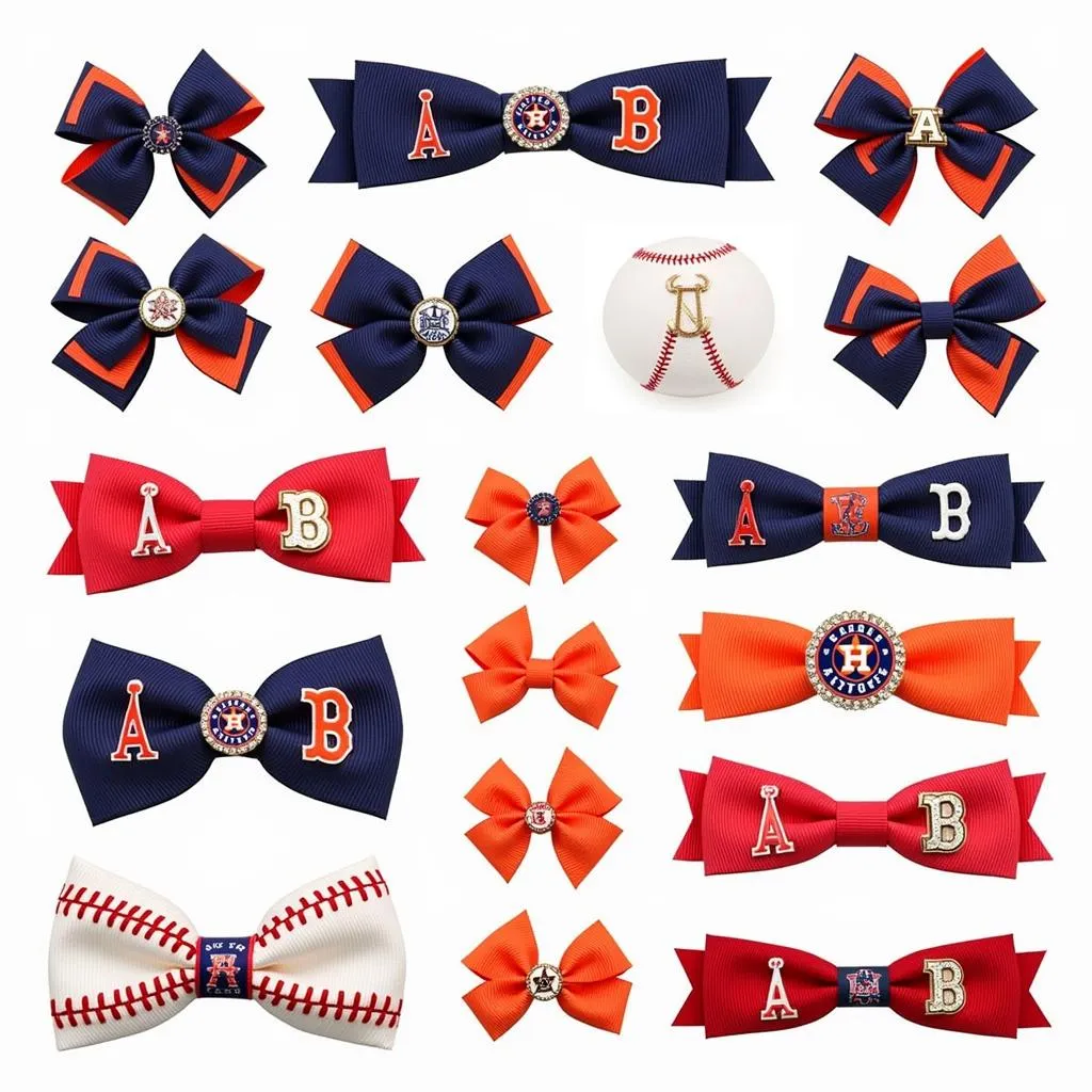 Variety of Astros Hair Bows