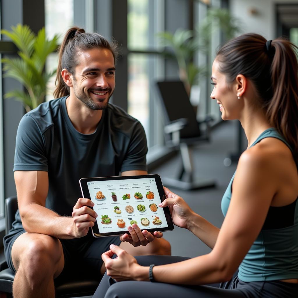 Athlete Discussing Nutrition Plan with Nutritionist