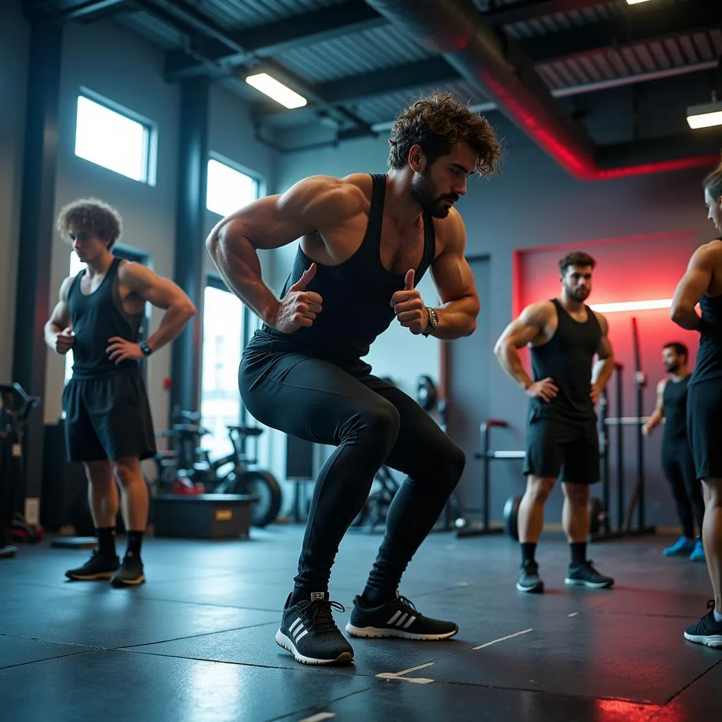 Athletes engaged in rigorous training at a facility located at 140 W 11th St