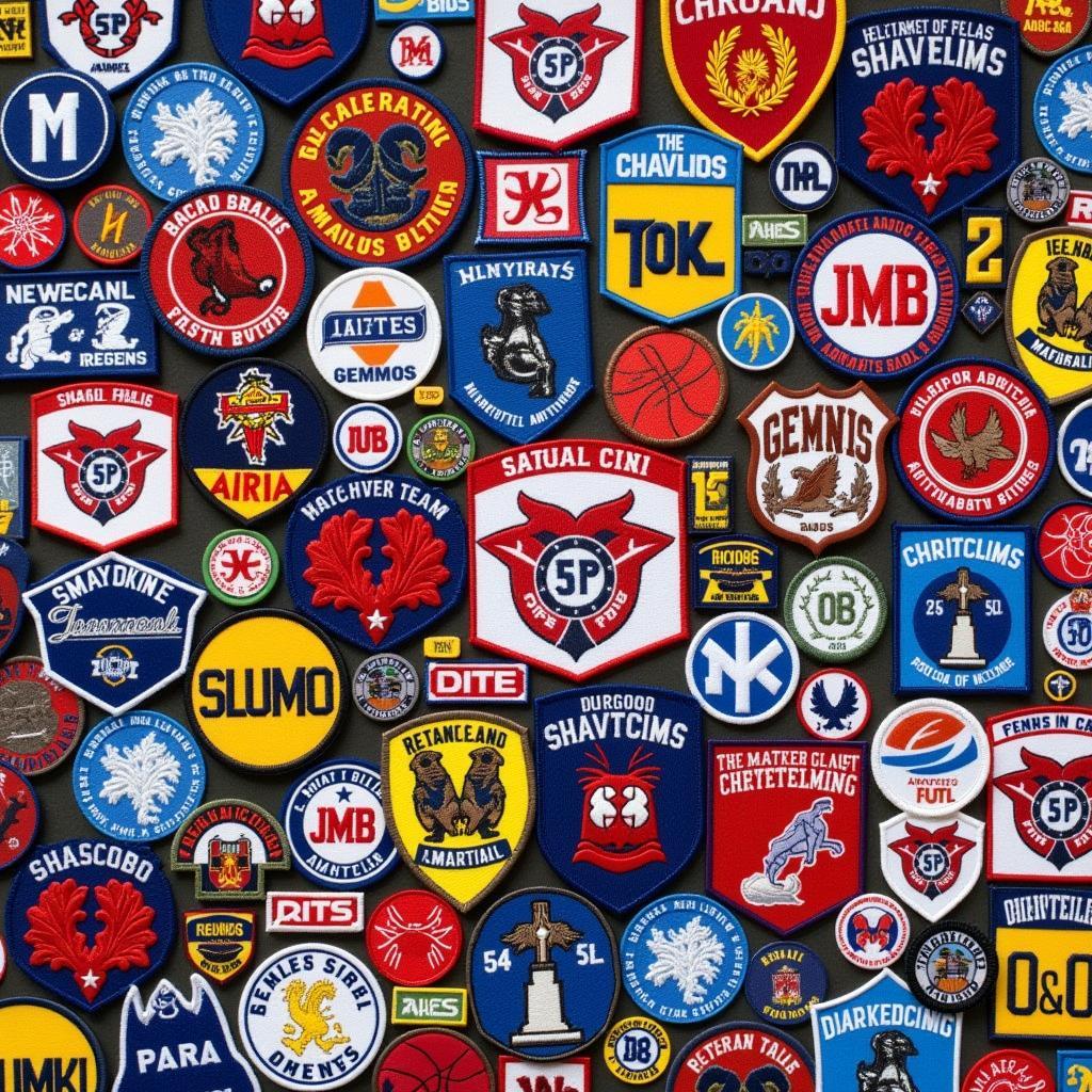 Collection of various athletics patches