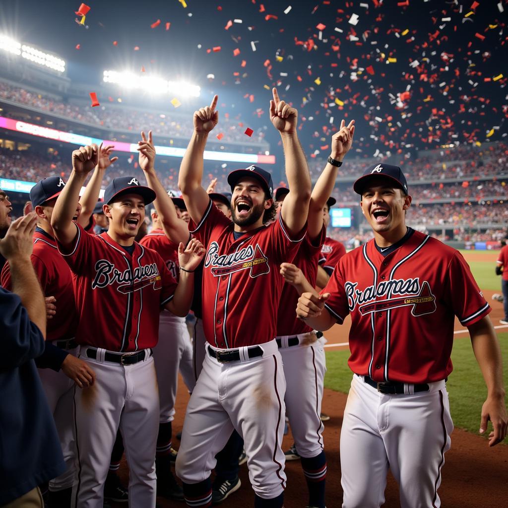 Atlanta Braves celebrating their World Series victory