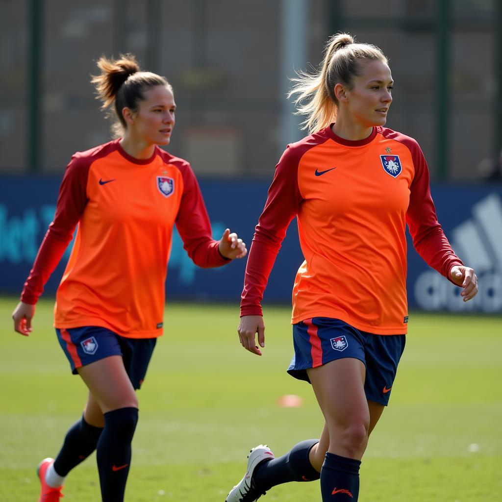 Audrey and Brooks honing their skills at the training ground