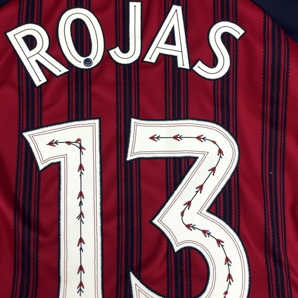 Close-up of an authentic Josh Rojas USMNT jersey