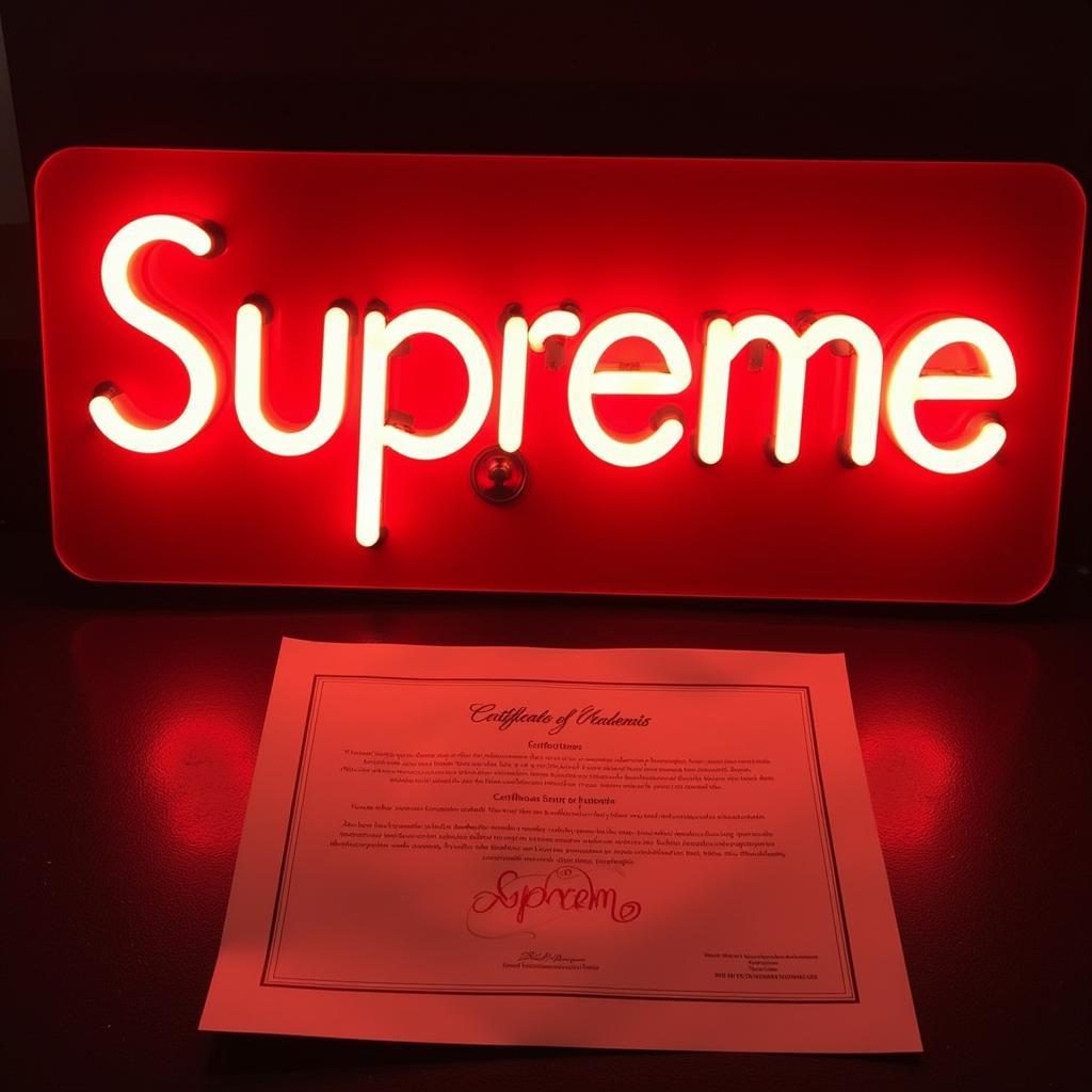 Authentic Neon Supreme Sign with Certificate