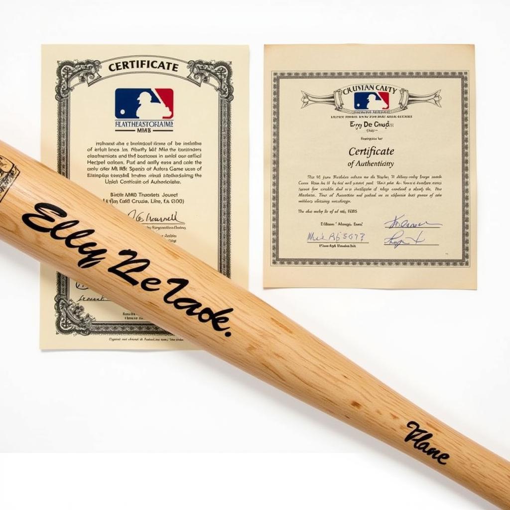 Authenticated Elly De La Cruz game used bat displayed with its certificate of authenticity