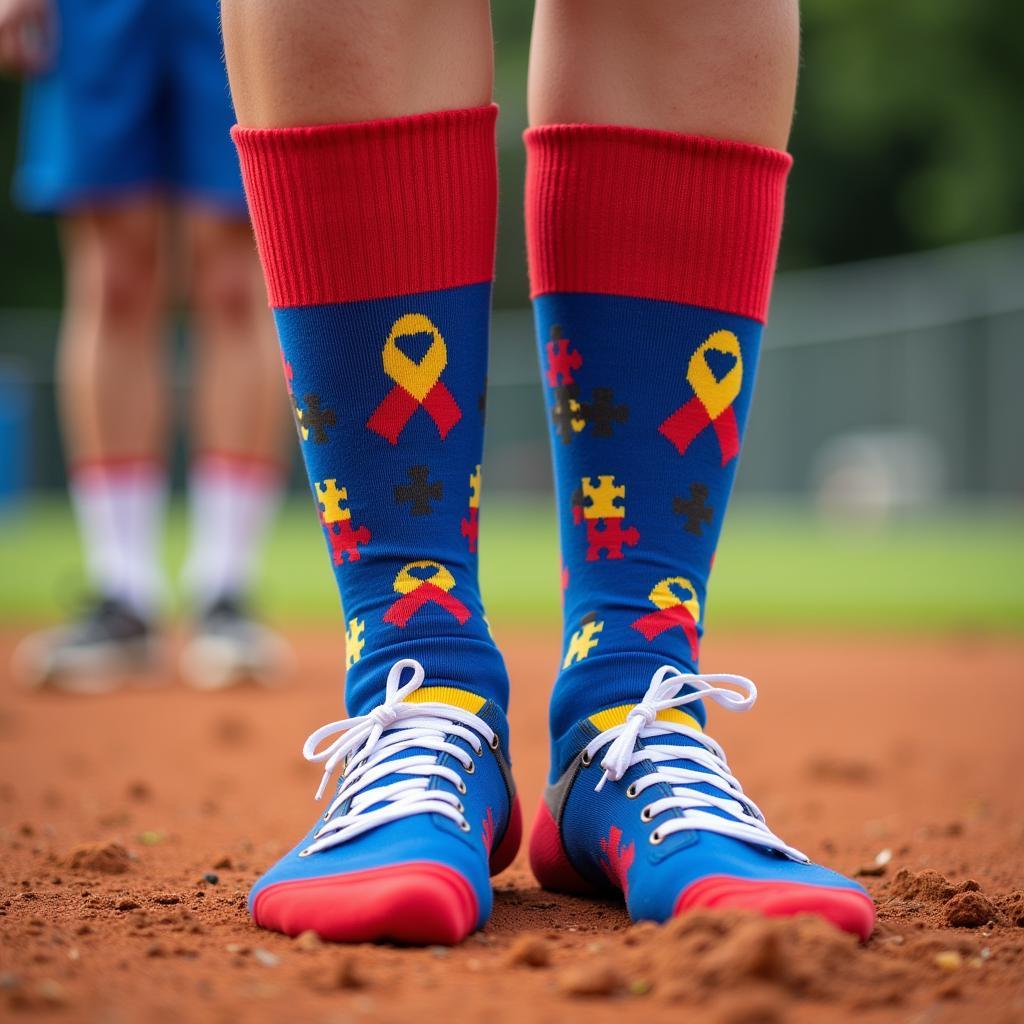 Custom Autism Softball Socks Design