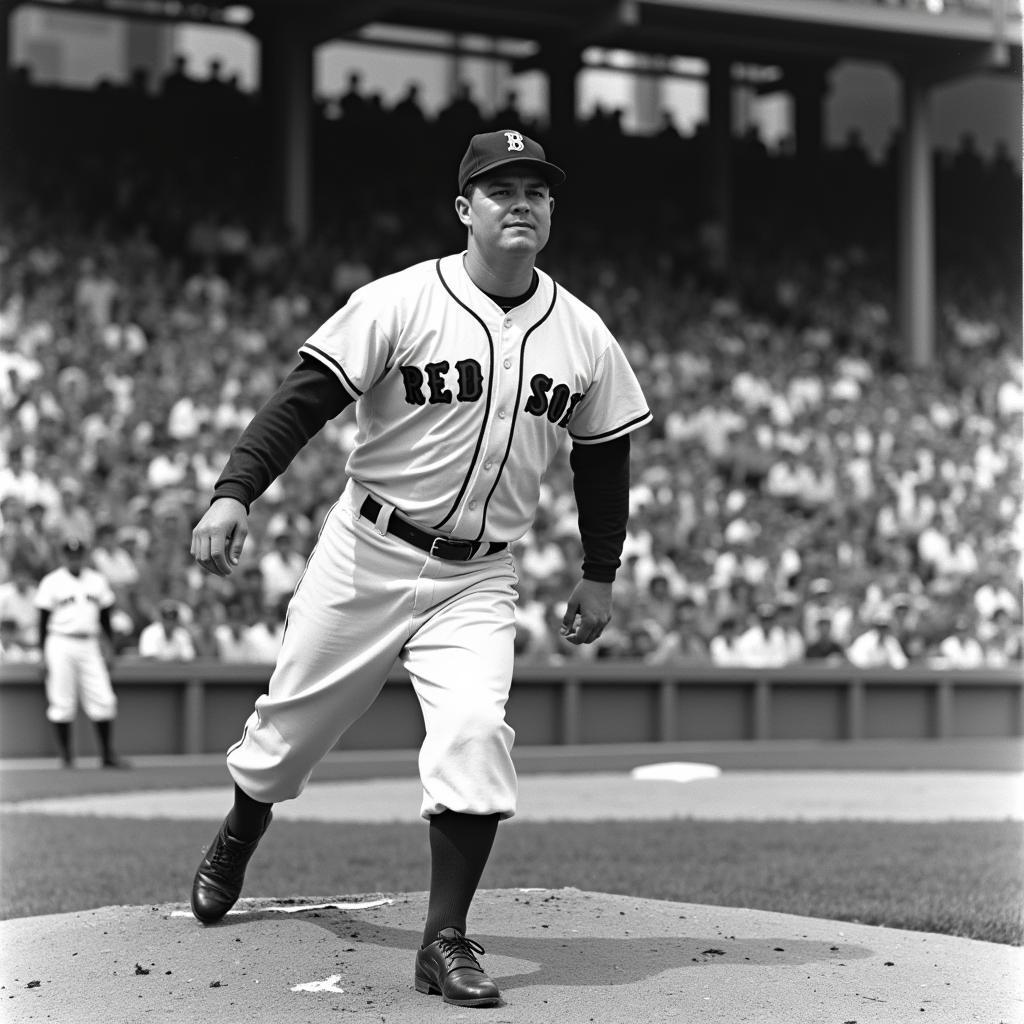 Babe Ruth Pitching for the Red Sox