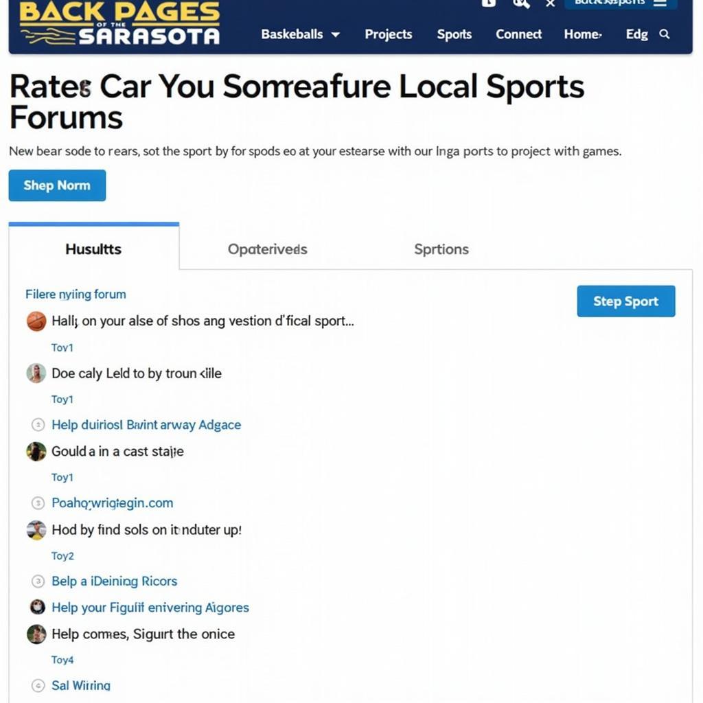 Online Sports Forum on Back Pages Sarasota