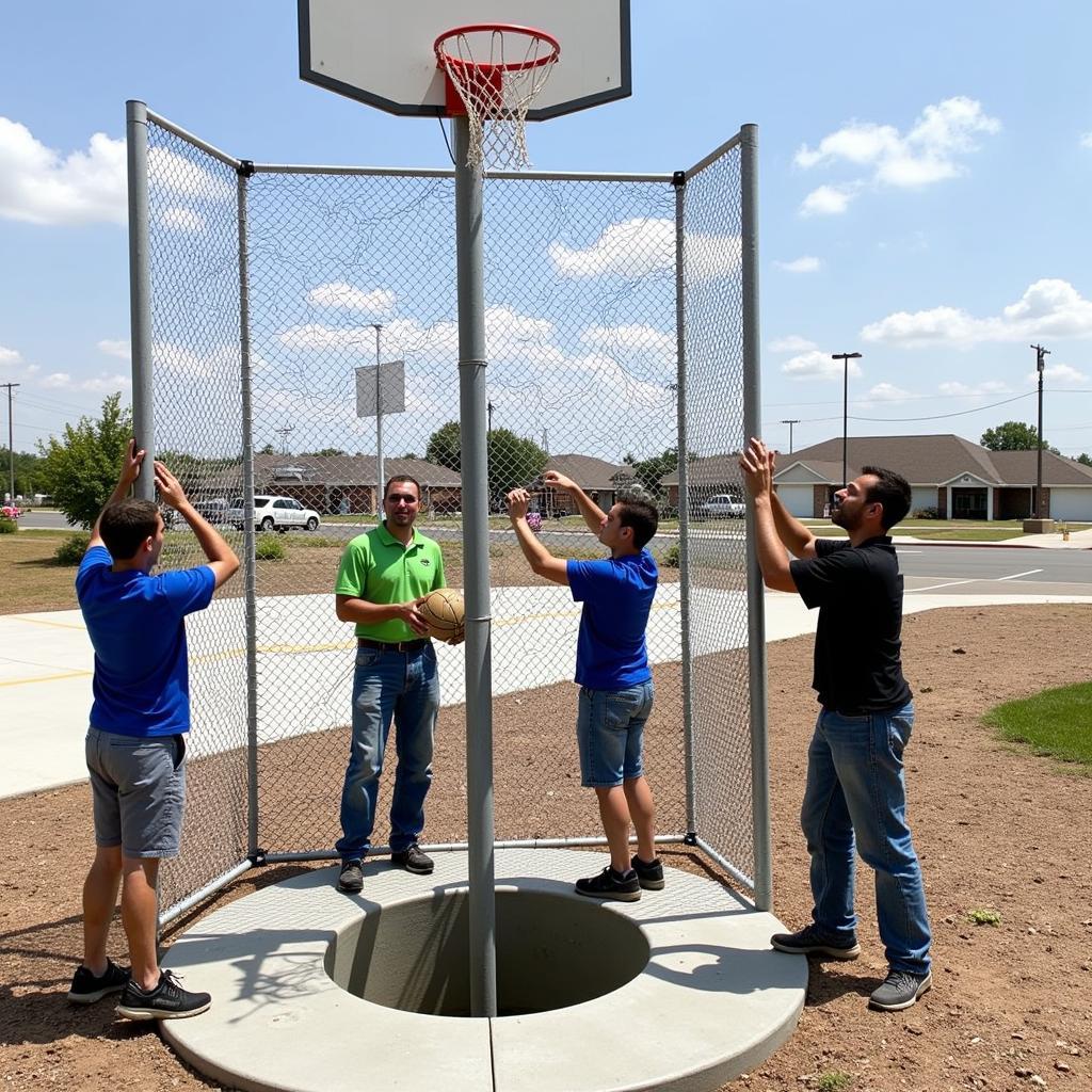 Professional Backstop Net Basketball Installation