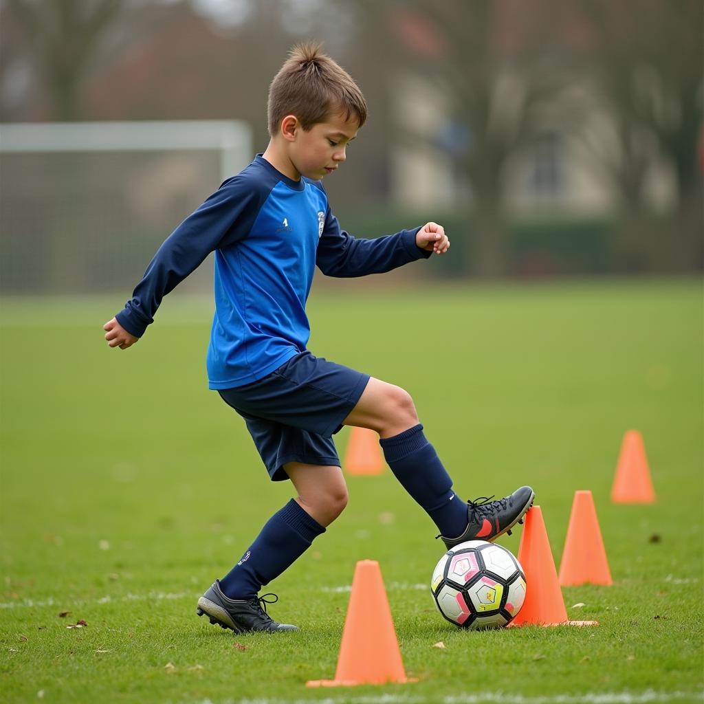 Ball control drills for football players