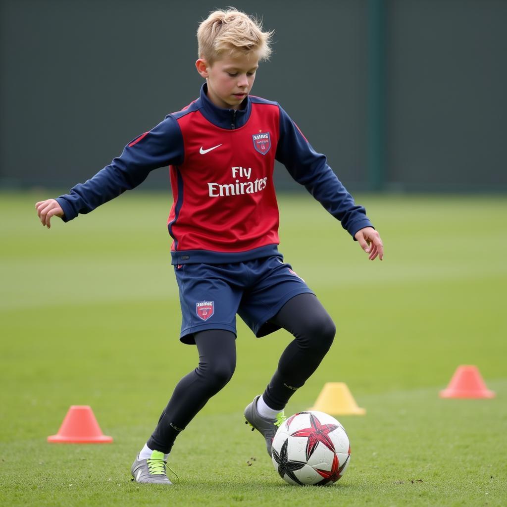 Frenkie de Jong practicing ball control drills