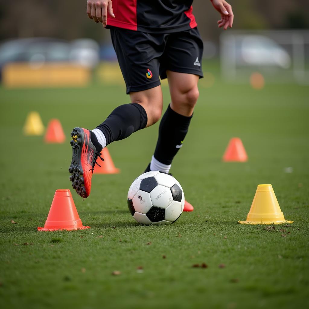 Frenkie de Jong practicing ball control drills