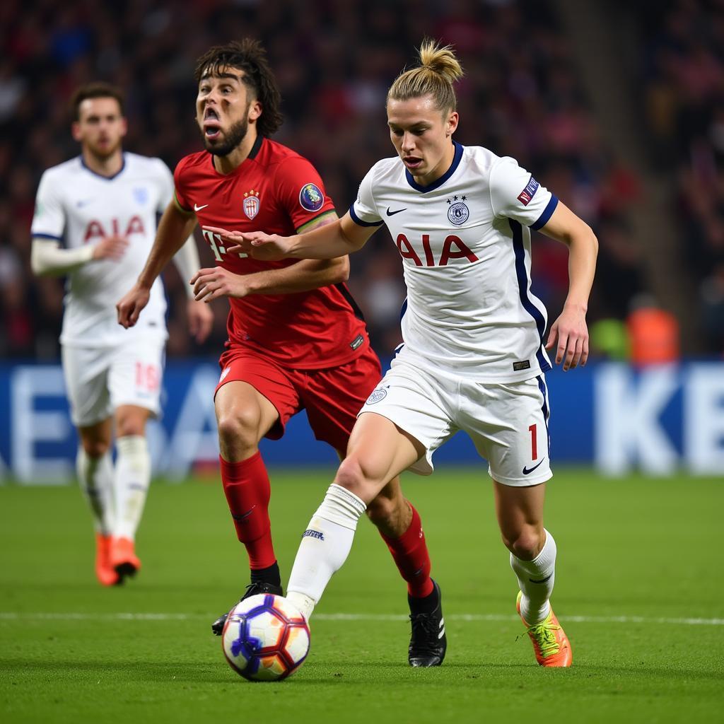 Frenkie de Jong winning possession with a well-timed tackle