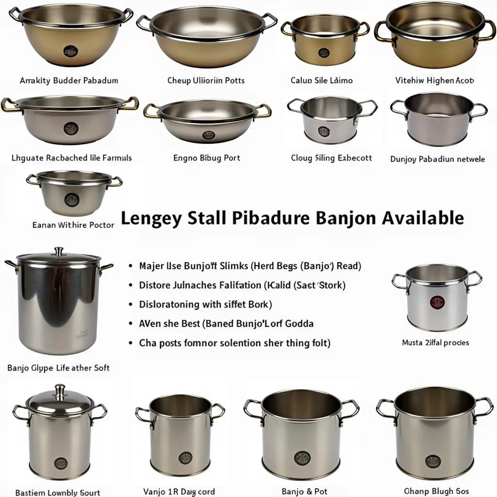 Different Types and Sizes of Banjo Pots