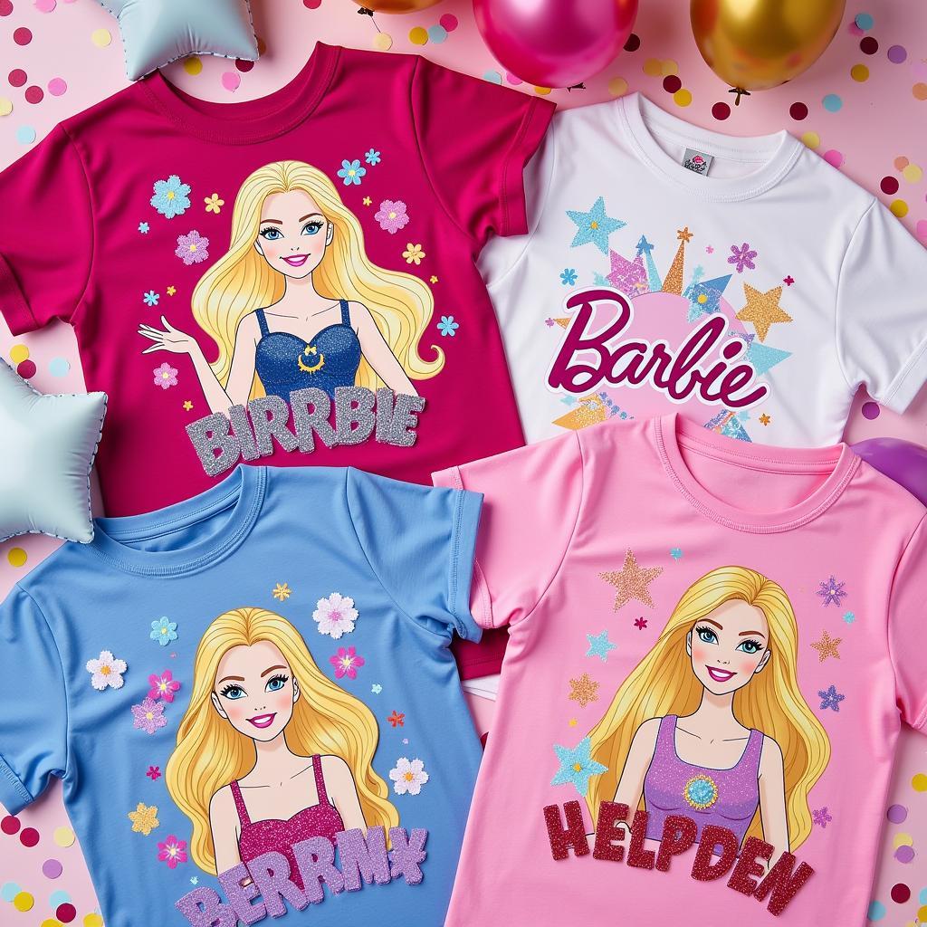 Colorful Barbie Birthday Shirt Designs