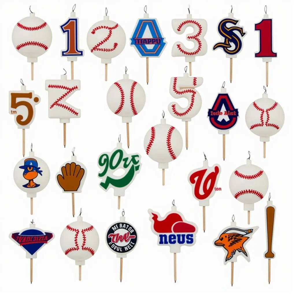 Assortment of Baseball Themed Birthday Candles