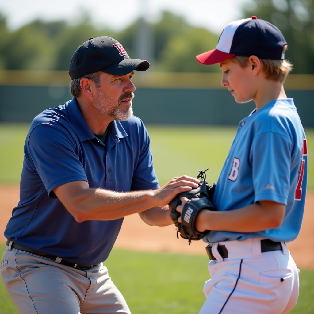 Experienced coach providing personalized instruction at baseball camp