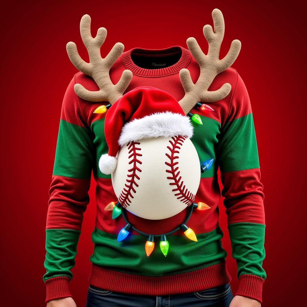 Ugly Baseball Christmas Sweater Design