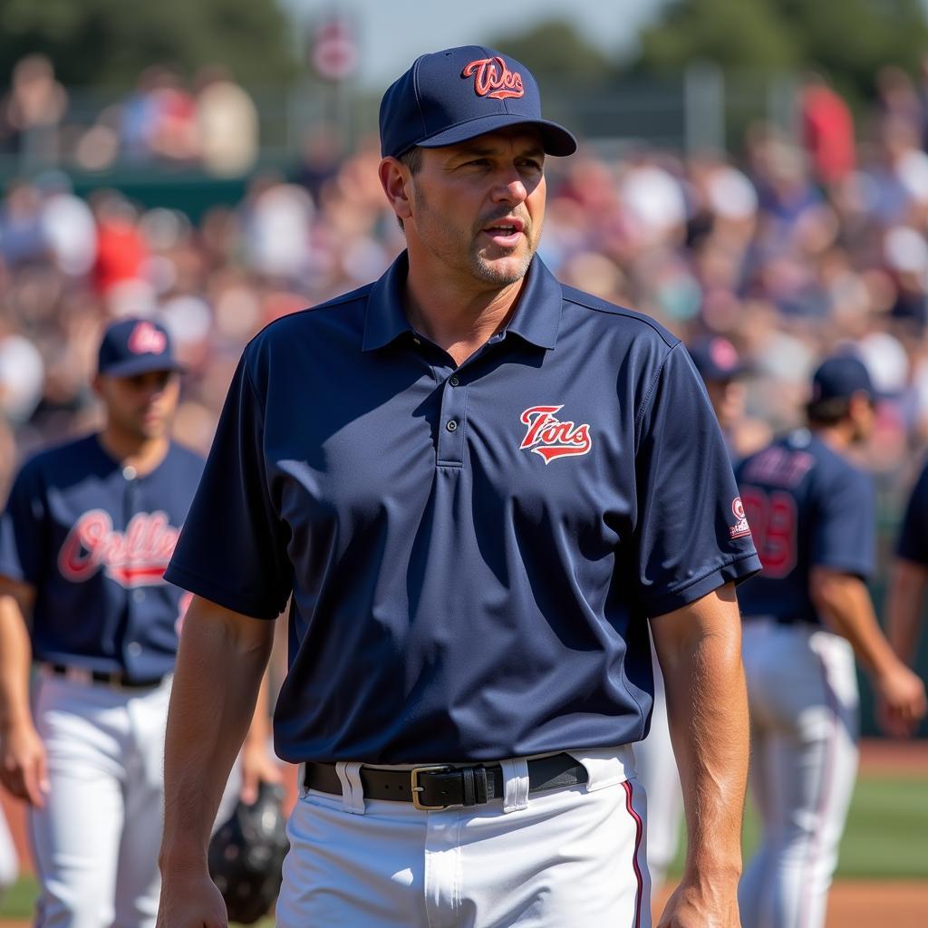 Confident Baseball Coach Attire