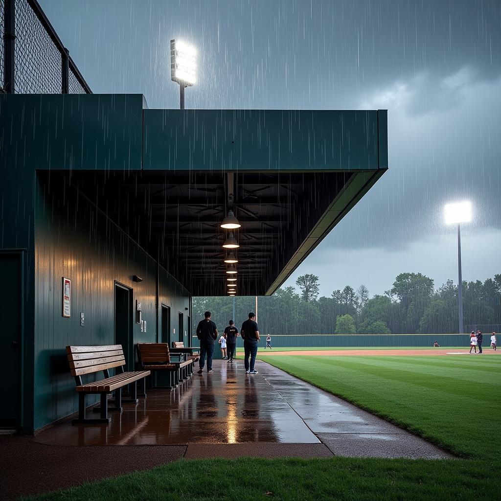 Dugout Roof Providing Protection from the Elements