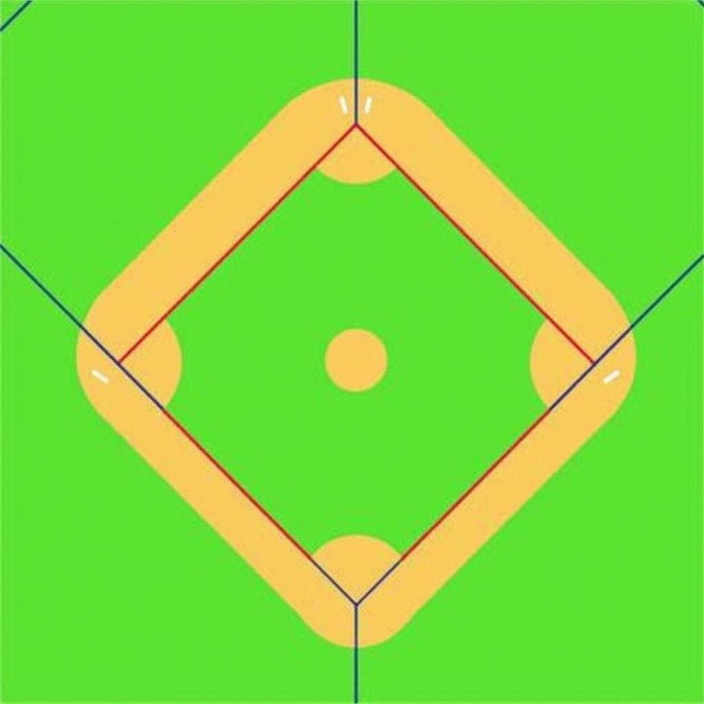 Baseball field highlighting fair territory