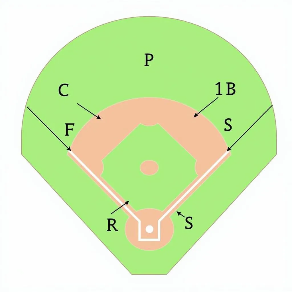 Diagram of Baseball Field with Position Abbreviations