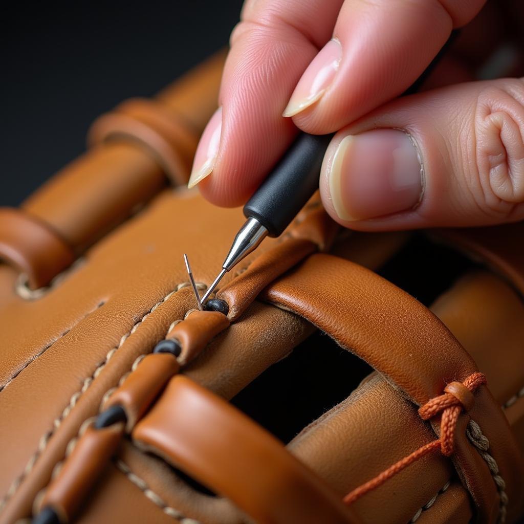 Baseball Glove Stitching with the Right Needle