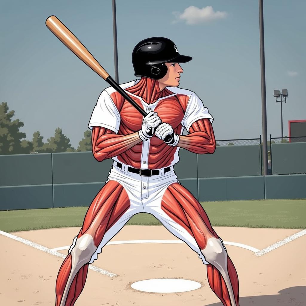 Baseball Hitter Showing Upper Body Strength and Control