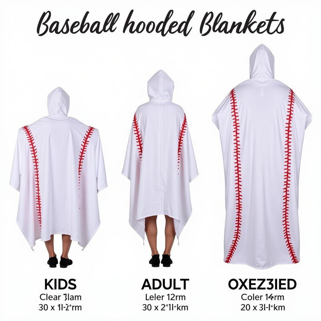 Different Sizes of Baseball Hooded Blankets