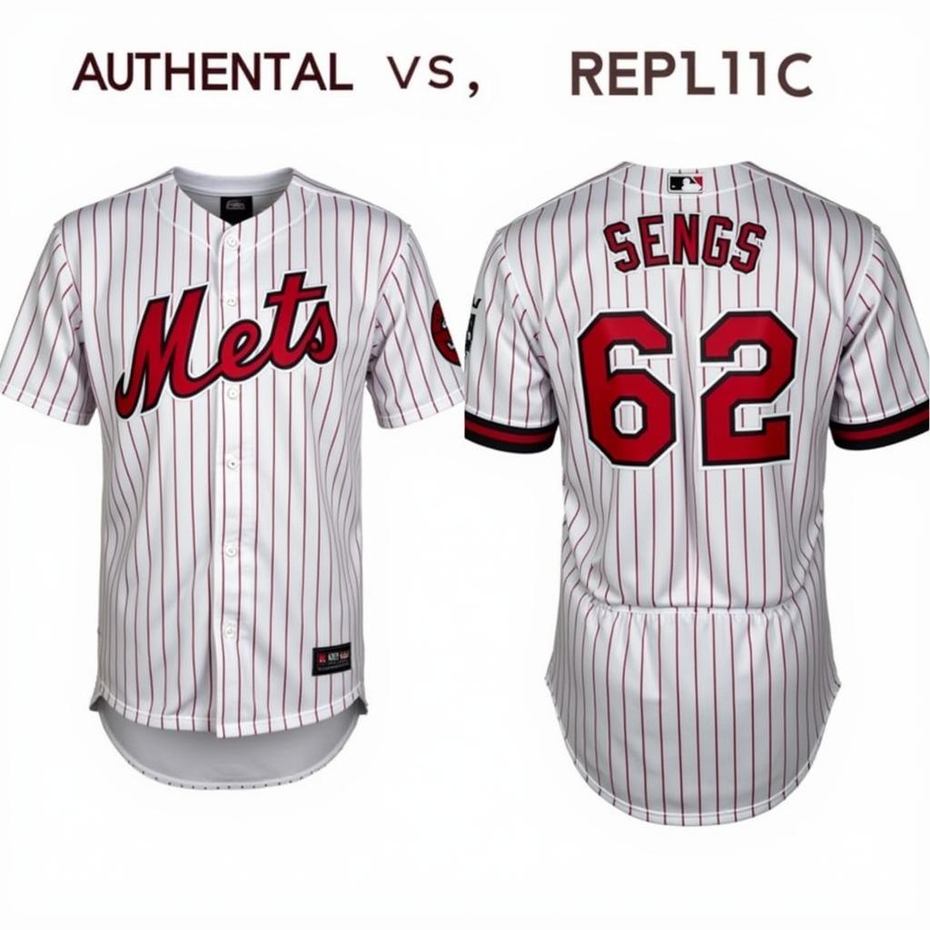 Comparison between authentic and replica baseball jerseys 