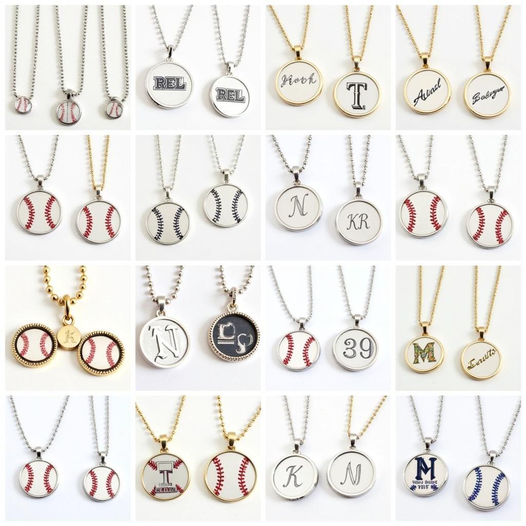 Different Styles of Baseball Necklace Charms