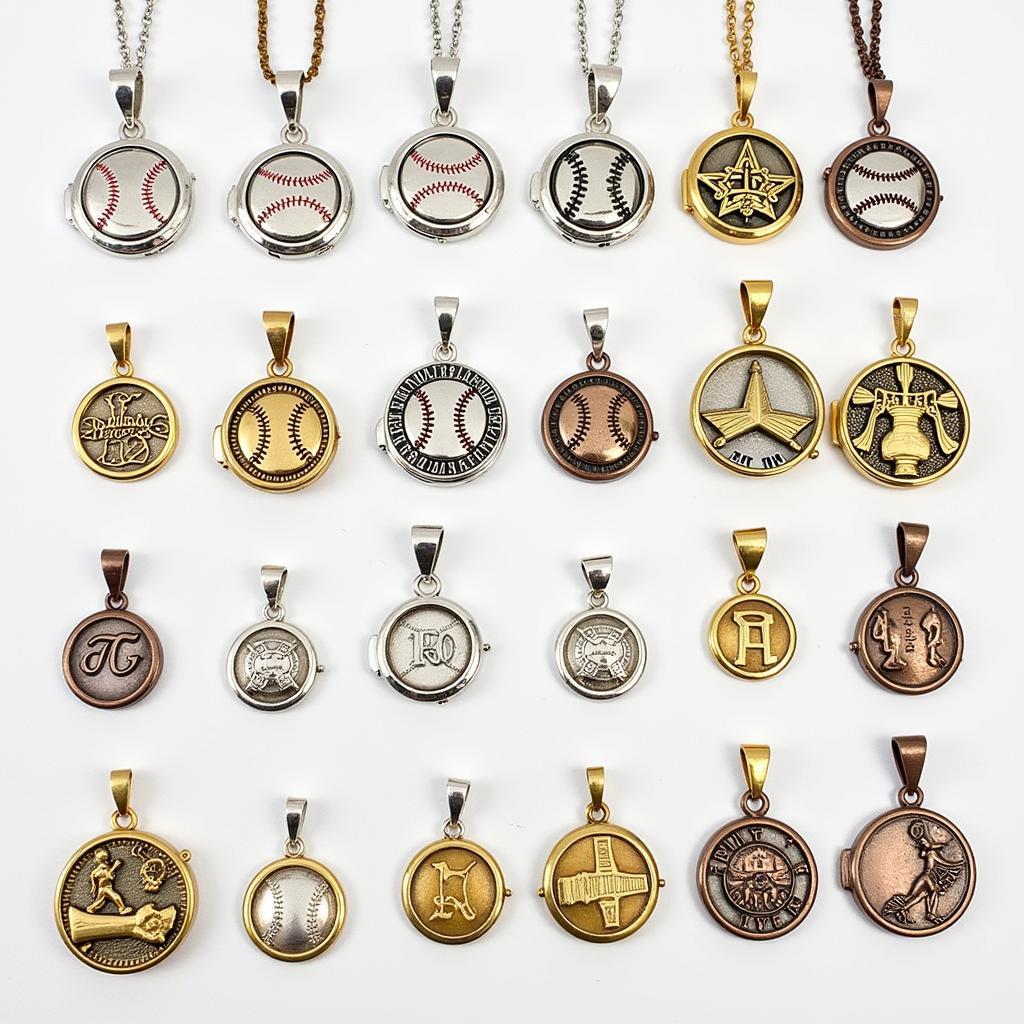 Variety of Baseball Necklace Charms