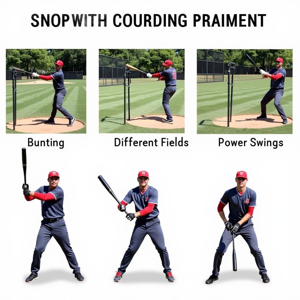 Baseball Player Practicing with B4 Stand - Various Drills