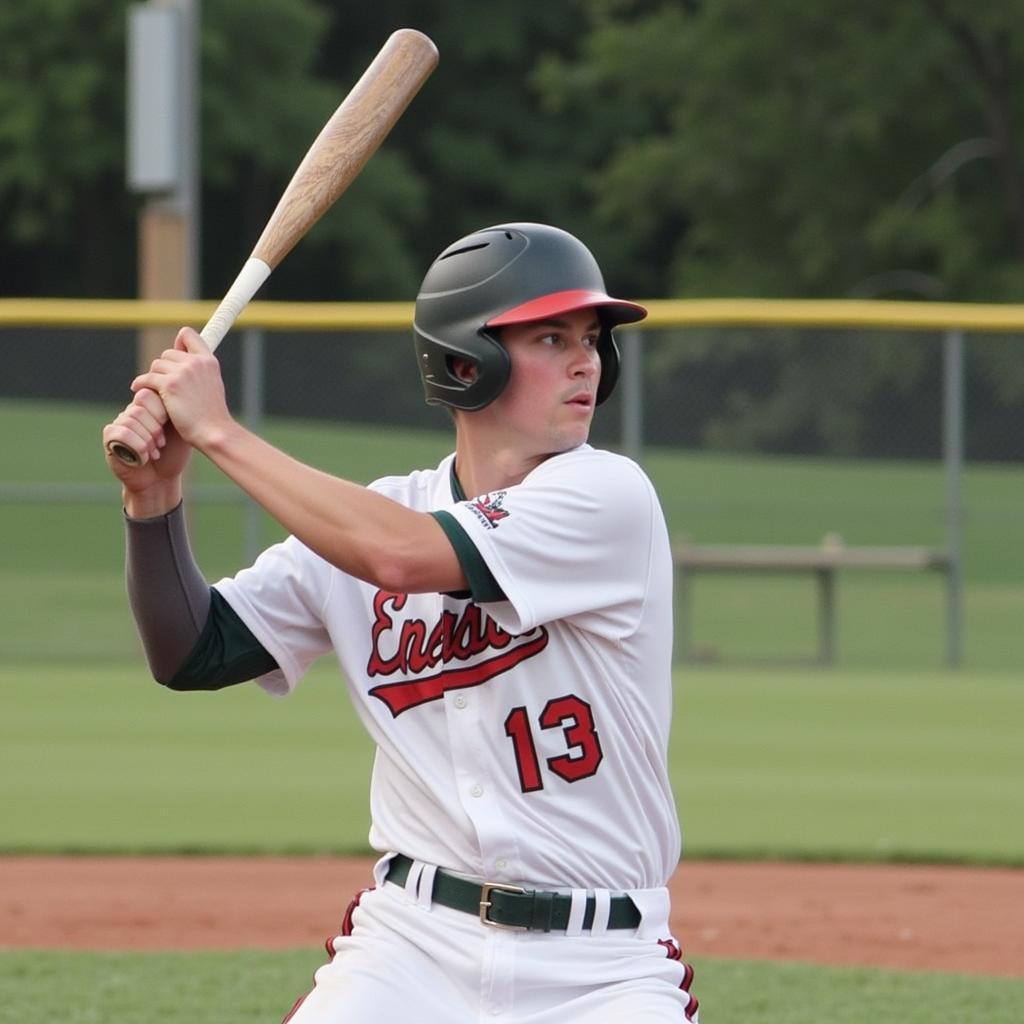 Baseball Player Taking a Swing