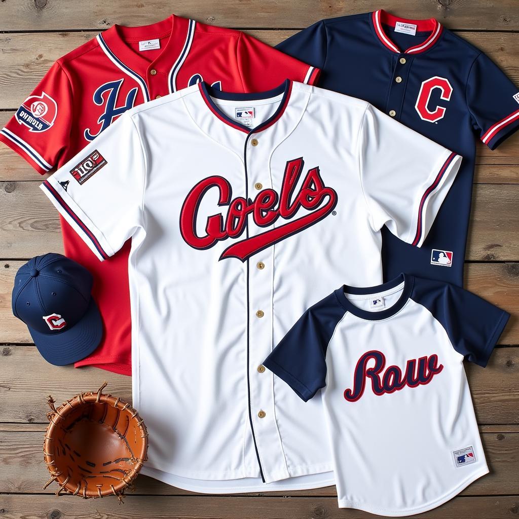 Different styles of baseball shirts