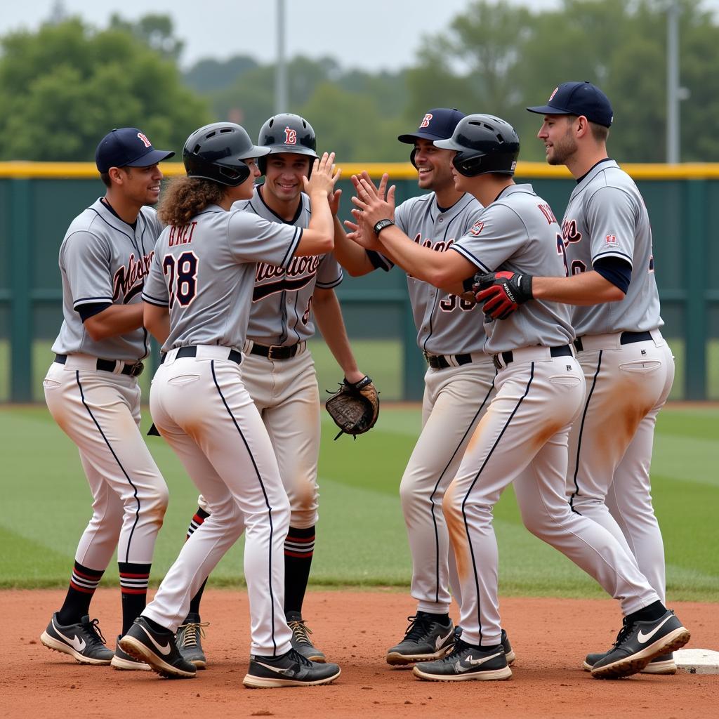 Baseball Team Celebrating a Yard Dog Play