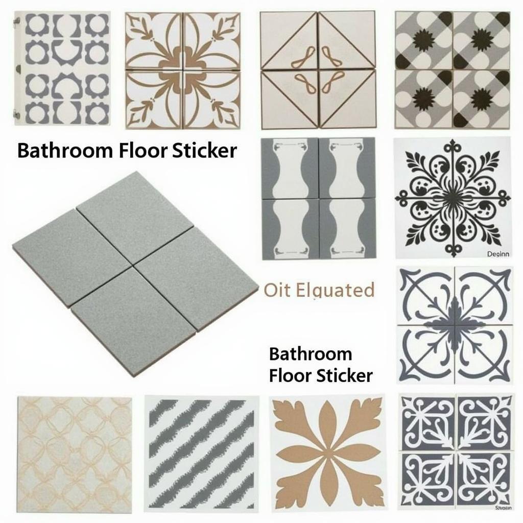 Modern Bathroom Floor Stickers in Various Designs