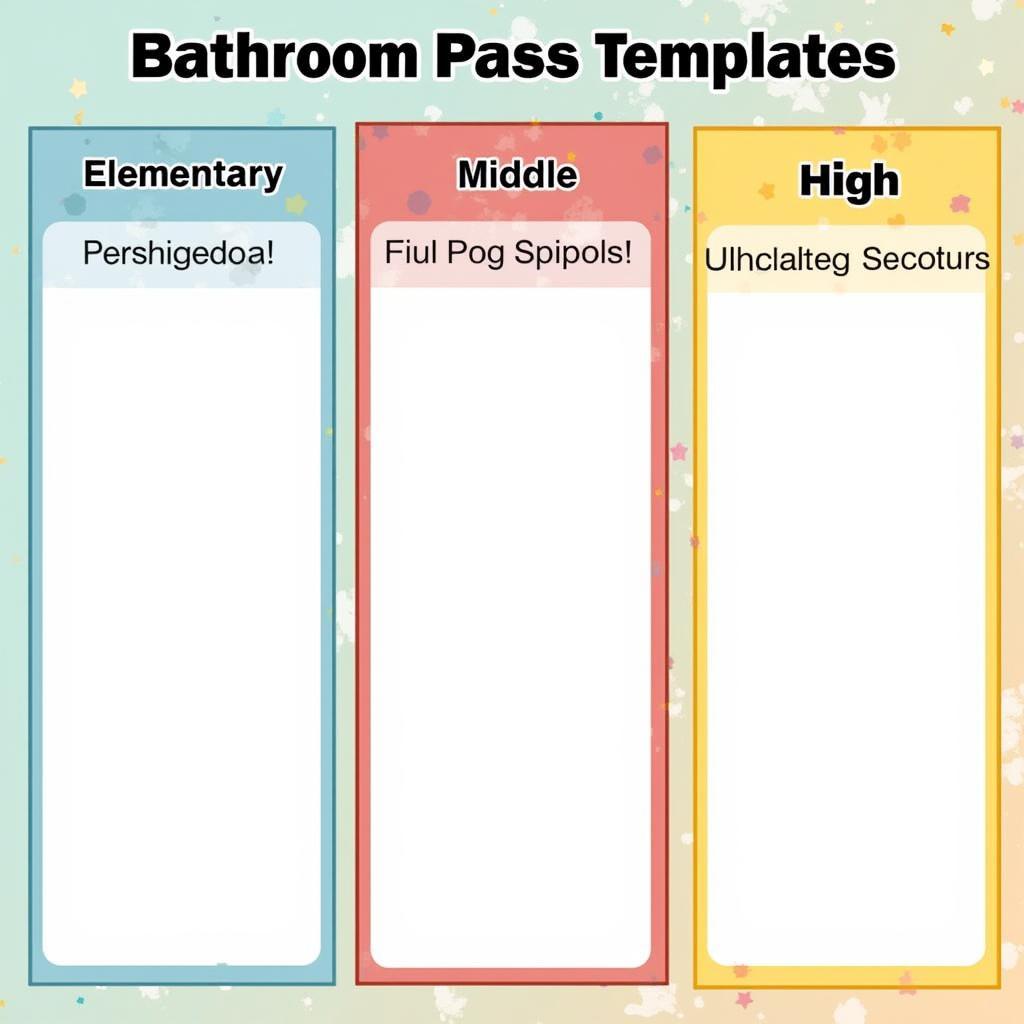 Bathroom Pass Templates for Different Grades