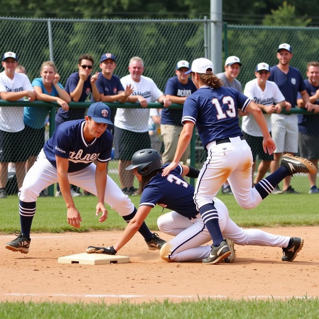 Softball players competing in a tournament