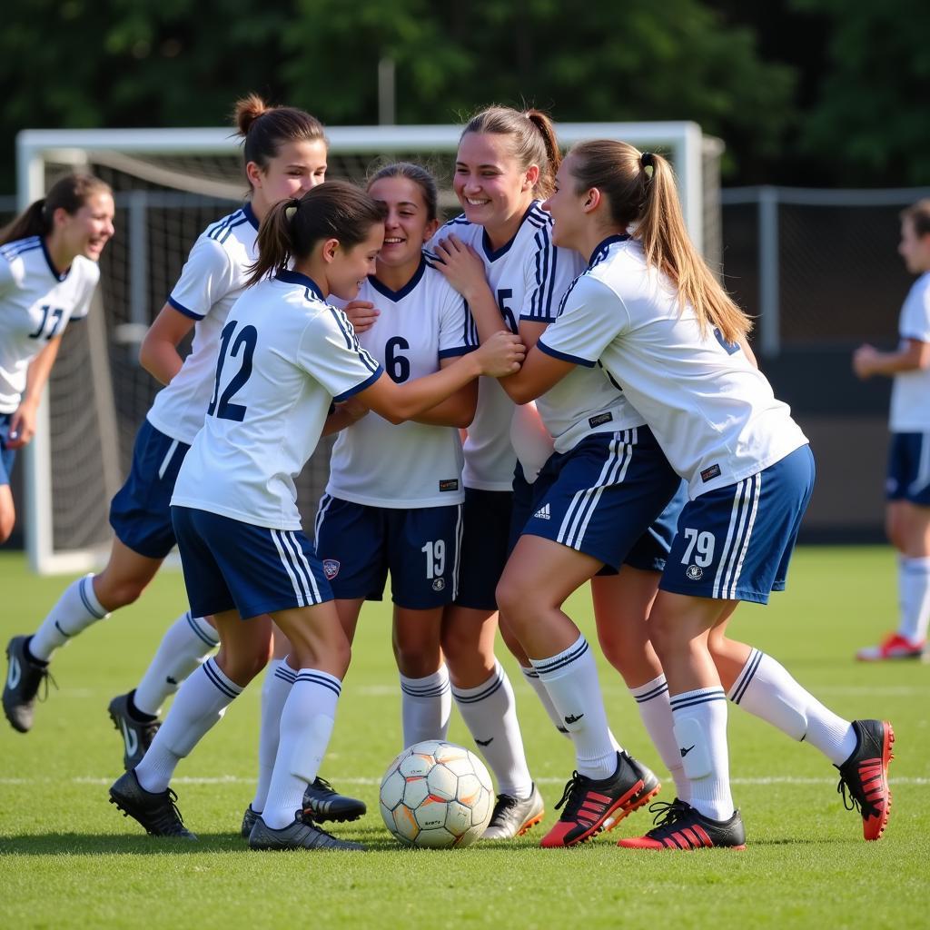 Bay Area Development League players celebrating a goal