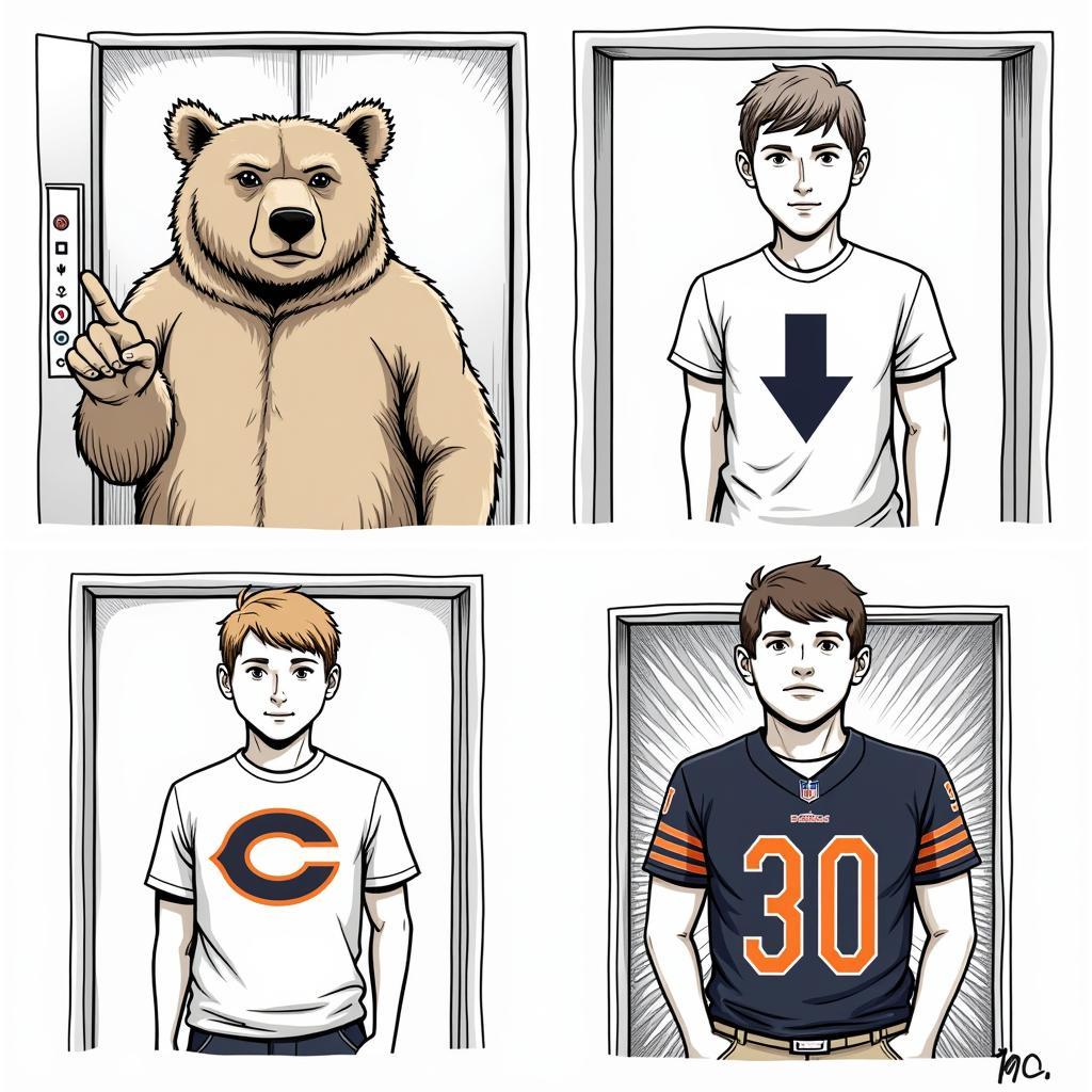 Bear Down Elevator Shirt Concept Illustration