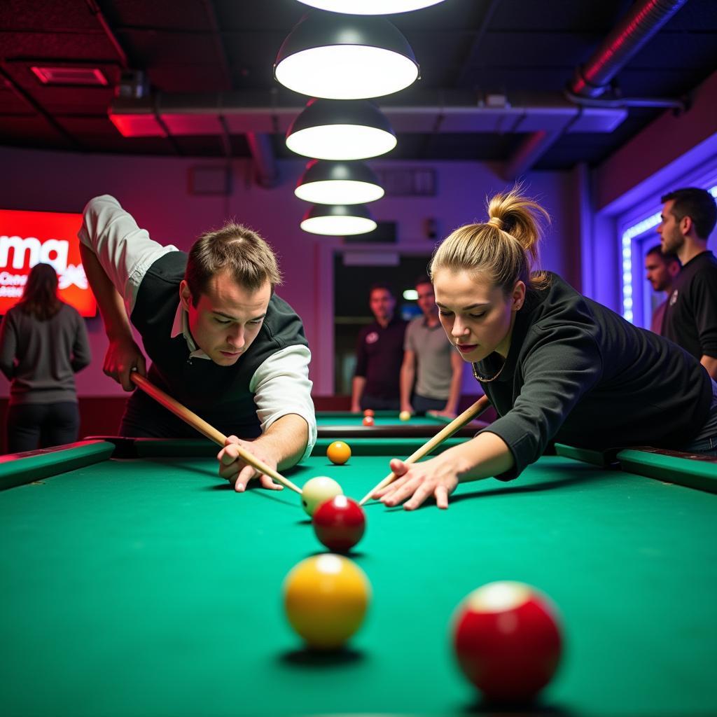 Players competing in the Beloit Pool League