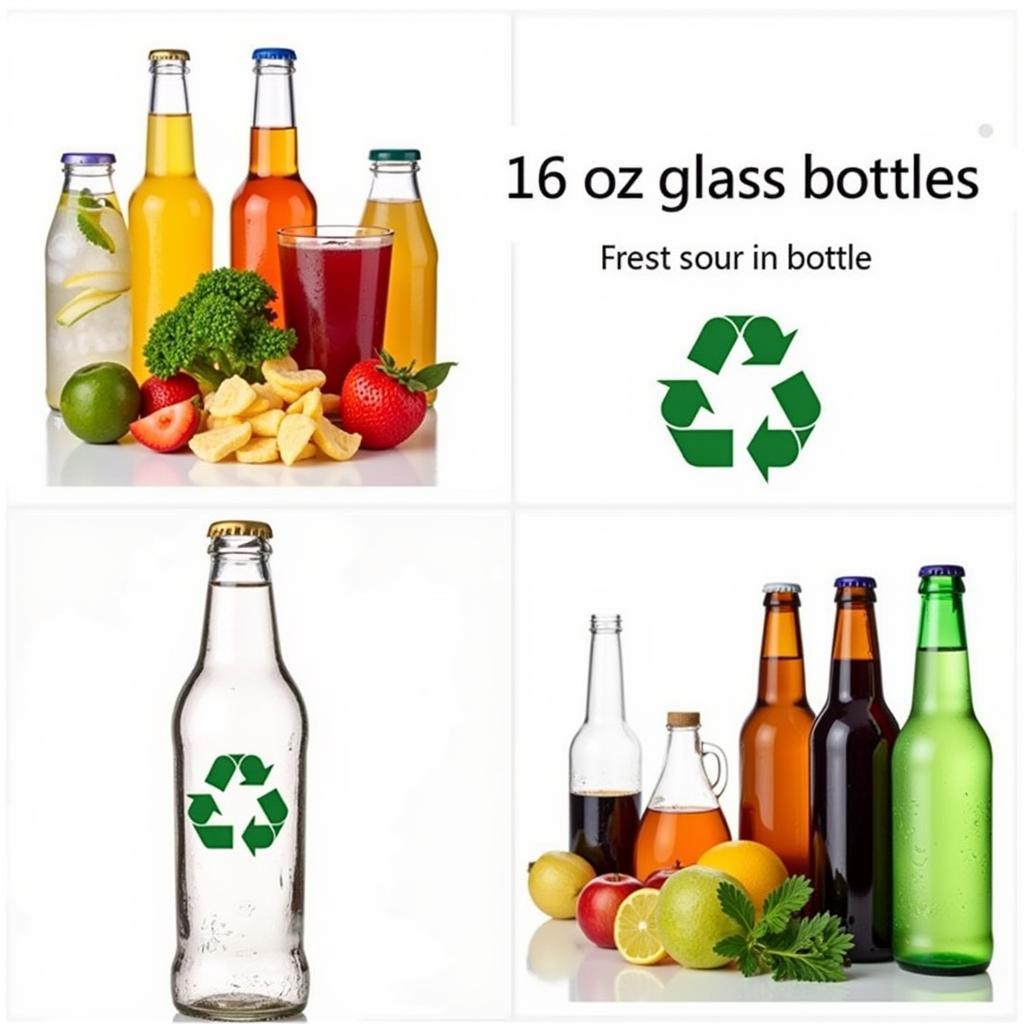 Illustrative image showcasing the benefits of using 16 oz glass bottles with caps for various applications like preserving food and beverages, sustainability, and aesthetic appeal.