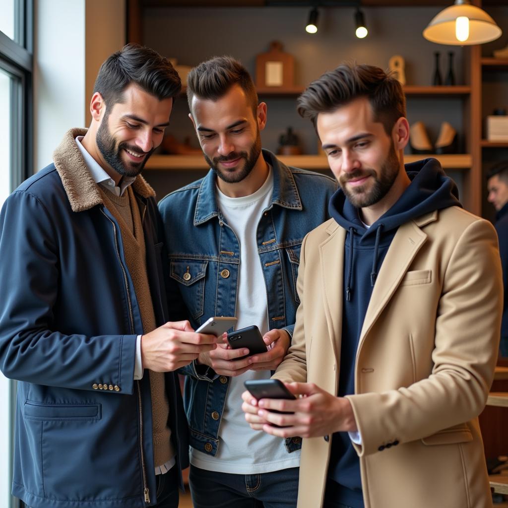 Men browsing best online clothing stores