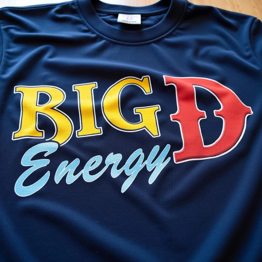 Black t-shirt with bold "Big D Energy" graphic