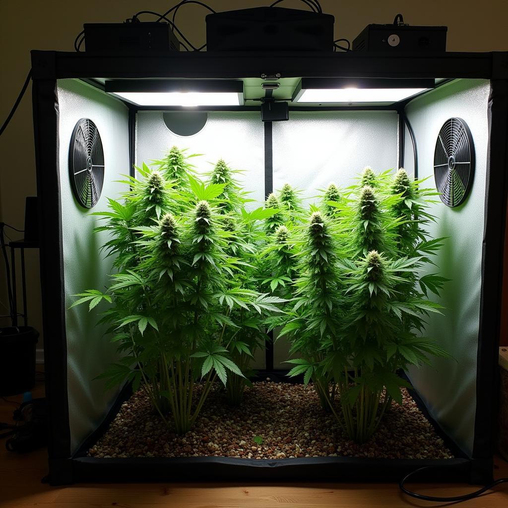 Indoor setup for growing Birkins strain