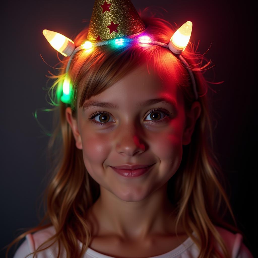 Birthday girl headband with LED lights